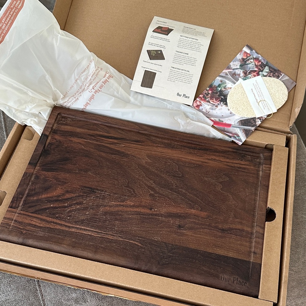Our Place Rich Brown walnut Cutting Board